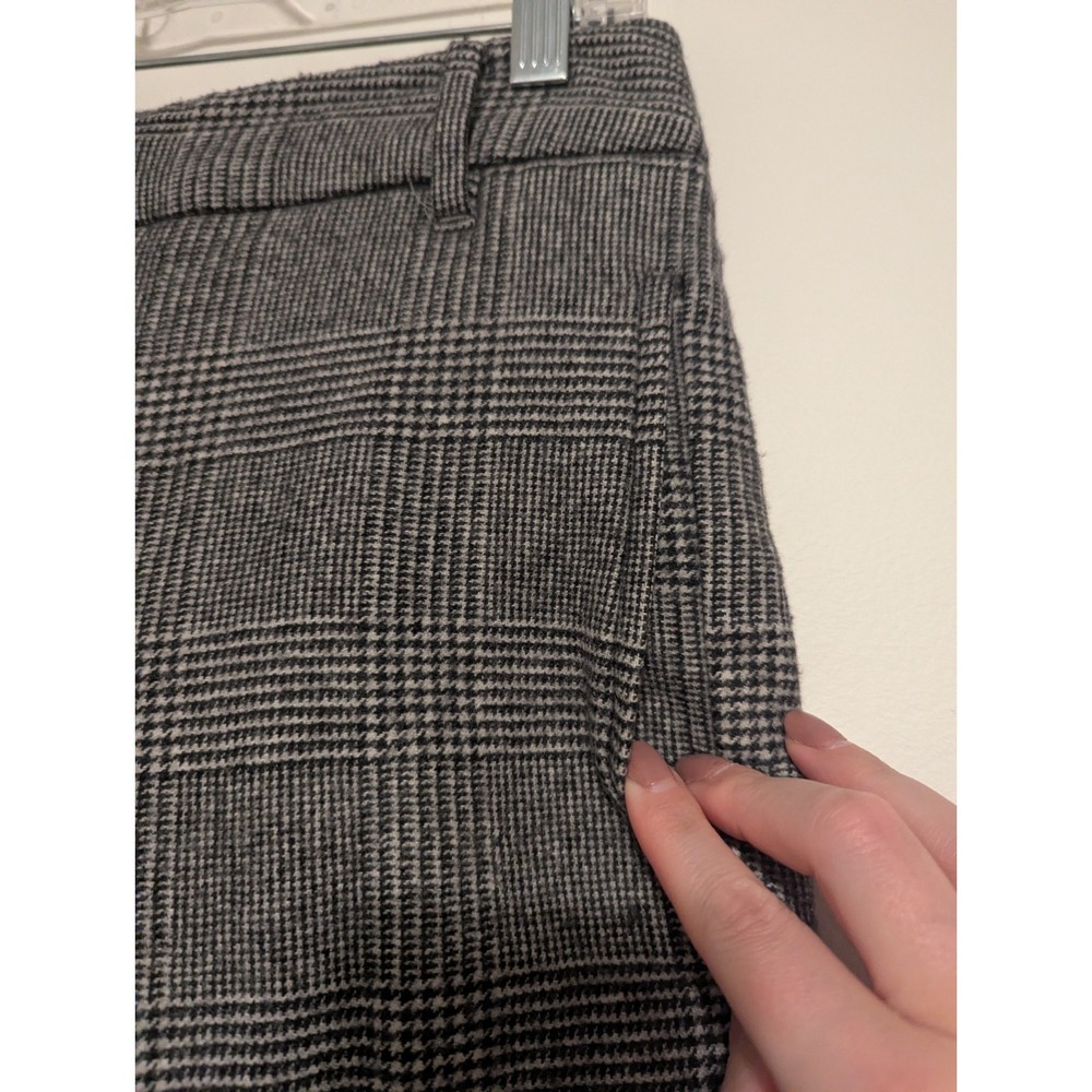 Aritzia Wilfred Wool Cashmere Trouser Dress Pants Gray Tapered Plaid Womens Sz 6 - Picture 2 of 8